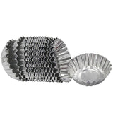 Darrahopens Home & Garden > Kitchenware > Bakeware & Accessories 20pcs Aluminium Egg Tart Moulds Non Stick Round Baking Cups for Cupcakes Pies
