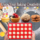 Darrahopens Home & Garden > Kitchenware > Bakeware & Accessories 2pcs 24 Hole Round Silicone Cake Baking Pan DIY Baking Mold for Easy Cake Making