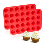 Darrahopens Home & Garden > Kitchenware > Bakeware & Accessories 2pcs 24 Hole Round Silicone Cake Baking Pan DIY Baking Mold for Easy Cake Making
