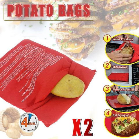 Darrahopens Home & Garden > Kitchenware > Bakeware & Accessories 2X Microwave Baked Potato Corn Cooking Bag Reusable Washable Corn Cooker Express
