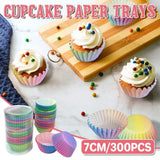 Darrahopens Home & Garden > Kitchenware > Bakeware & Accessories 300pcs Gradient Colour Cupcake Paper Cases Baking Moulds Muffin Liners Set