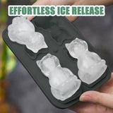 Darrahopens Home & Garden > Kitchenware > Bakeware & Accessories 3D Cat Ice Cube Mold - With Integrated Funnel - Silicone for Cocktails & Whisky - Easy De-Moulding