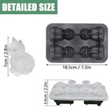 Darrahopens Home & Garden > Kitchenware > Bakeware & Accessories 3D Cat Ice Cube Mold - With Integrated Funnel - Silicone for Cocktails & Whisky - Easy De-Moulding