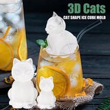 Darrahopens Home & Garden > Kitchenware > Bakeware & Accessories 3D Cat Ice Cube Mold - With Integrated Funnel - Silicone for Cocktails & Whisky - Easy De-Moulding