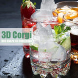 Darrahopens Home & Garden > Kitchenware > Bakeware & Accessories 3D Corgi Ice Cube Mold - With Integrated Funnel - Cute Dog Shape - Silicone & Easy De-molding
