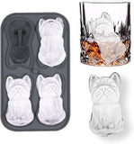 Darrahopens Home & Garden > Kitchenware > Bakeware & Accessories 3D French Bulldog Ice Cube Mold - With Integrated Funnel - Cute Dog Shape - Silicone & Easy De-molding