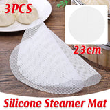 Darrahopens Home & Garden > Kitchenware > Bakeware & Accessories 3pcs Silicone Steamer Pad Steamer Cloth Non stick Drawer Cloth Reusable Kitchen