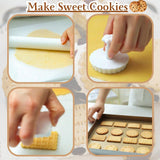 Darrahopens Home & Garden > Kitchenware > Bakeware & Accessories 4PCS Plaid Cookie Stamp Set Waffle Biscuit Cutter Press Home Baking Tool Kit