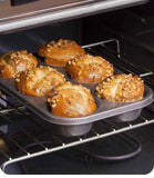 Darrahopens Home & Garden > Kitchenware > Bakeware & Accessories 6-Cup Muffin Tray Black