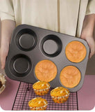 Darrahopens Home & Garden > Kitchenware > Bakeware & Accessories 6-Cup Muffin Tray Black