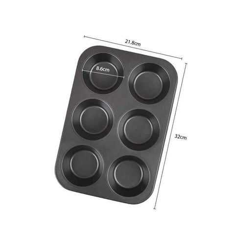Darrahopens Home & Garden > Kitchenware > Bakeware & Accessories 6-Cup Muffin Tray Black