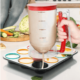 Darrahopens Home & Garden > Kitchenware > Bakeware & Accessories 800 ML Batter separator Cupcakes Pancakes Cookie Cake Waffles Batter Dispenser cookie separator batter Cream Speratator Cup Measuring Baking Tools (red)