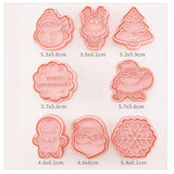 Darrahopens Home & Garden > Kitchenware > Bakeware & Accessories 8PCS Christmas Cookie Cutter Set 3D Biscuit Moulds for Baking Fondant Pastry