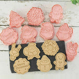 Darrahopens Home & Garden > Kitchenware > Bakeware & Accessories 8PCS Christmas Cookie Cutter Set 3D Biscuit Moulds for Baking Fondant Pastry