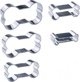 Darrahopens Home & Garden > Kitchenware > Bakeware & Accessories A set of 5 bone-shaped cookie cutters - 5 sizes - Bone-shaped cookie cutters - Christmas cookie cutters - Stainless steel cookie cutters - For baking puppy cookies or snacks