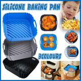 Darrahopens Home & Garden > Kitchenware > Bakeware & Accessories Air Fryer Silicone Pot Basket Liner Non Stick Reusable Baking Tray Accessories - Grey