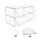 Darrahopens Home & Garden > Kitchenware > Bakeware & Accessories Alston 2-Tier Bakery Display Case Cabinet Pastry Acrylic Cupcake Donuts Cake Pastry Clear Display Cabinet Shelf Transparent Showcase 225x485x330mm