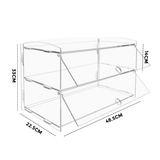 Darrahopens Home & Garden > Kitchenware > Bakeware & Accessories Alston 2-Tier Bakery Display Case Cabinet Pastry Acrylic Cupcake Donuts Cake Pastry Clear Display Cabinet Shelf Transparent Showcase 225x485x330mm
