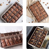 Darrahopens Home & Garden > Kitchenware > Bakeware & Accessories Baking Pan - Cake Pan - Bread Baking Pan - Baking Tray - With Cutting Aid Function - With Non-Slip Handle - Suitable for making cakes, chocolate, pastries, pies, cookies, etc. - 30 x 20 x 5 cm