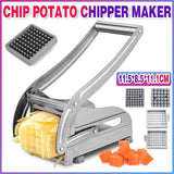 Darrahopens Home & Garden > Kitchenware > Bakeware & Accessories Chip Potato Chipper Maker French Fries Dicer Slicer Chopper Cutter and 2 Blades