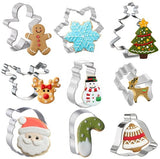 Darrahopens Home & Garden > Kitchenware > Bakeware & Accessories Cookie Cutters - 9 Pieces - Christmas Cookie Cutters - Baking Molds - Christmas Tree/Snowman/Bell/Reindeer Cookie Cutters - Stainless Steel Baking Molds