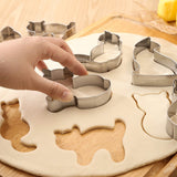 Darrahopens Home & Garden > Kitchenware > Bakeware & Accessories Cookie Cutters Cat - 9 Piece Set - Stainless Steel Baking Cup Set - Cat Shaped Cookie Cutters and Baking Tools - Enjoy cooking with your kids.