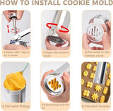 Darrahopens Home & Garden > Kitchenware > Bakeware & Accessories Cookie Press Set - With 20 Molding Plates & 4 Nozzles - For Making Cookies in Different Shapes