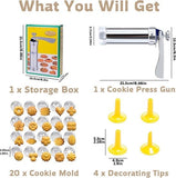 Darrahopens Home & Garden > Kitchenware > Bakeware & Accessories Cookie Press Set - With 20 Molding Plates & 4 Nozzles - For Making Cookies in Different Shapes