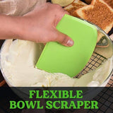 Darrahopens Home & Garden > Kitchenware > Bakeware & Accessories Dough Scraper - 3-Piece - Bread Scraper - Flexible Bowl Scraper - Home Baking Supplies - Green and White