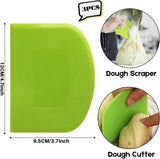 Darrahopens Home & Garden > Kitchenware > Bakeware & Accessories Dough Scraper - 3-Piece - Bread Scraper - Flexible Bowl Scraper - Home Baking Supplies - Green and White