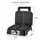 Darrahopens Home & Garden > Kitchenware > Bakeware & Accessories Electric Waffle Maker with Non-Stick Double Square Plates, 1200W Dual-Sided Heating, Compact Flip Design for Quick Breakfast, Desserts and Family Baking in Home Kitchens (Black) In Australia - Darrahopens