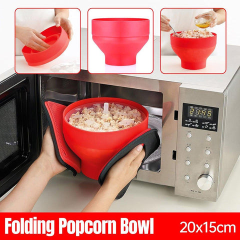 Darrahopens Home & Garden > Kitchenware > Bakeware & Accessories Foldable Silicone Microwave Popcorn Bucket High Temperature Resistant Bowl