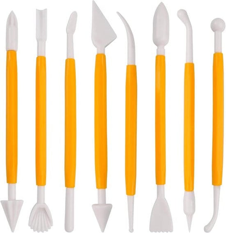 Darrahopens Home & Garden > Kitchenware > Bakeware & Accessories Fondant Modeling Tools - Set of 8 - Decorative Fondant Tools - Decorating Tools - Double-Sided Decorating Tools - Suitable for fondant, baking, clay, modeling, etc.