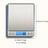 Darrahopens Home & Garden > Kitchenware > Bakeware & Accessories Food Scale, Kitchen Scale — Digital Weight Display in Grams and Ounces, High-Precision Electronic Scale.3000G/0.1G