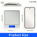 Darrahopens Home & Garden > Kitchenware > Bakeware & Accessories Food Scale, Kitchen Scale — Digital Weight Display in Grams and Ounces, High-Precision Electronic Scale.3000G/0.1G