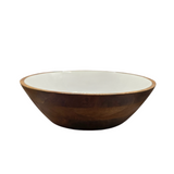 Darrahopens Home & Garden > Kitchenware > Bakeware & Accessories Handcrafted Mango Wood & Enamel Serving Bowl - Natural & Food-Safe