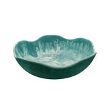 Darrahopens Home & Garden > Kitchenware > Bakeware & Accessories Handmade Resin Bowl - Ocean Swirl Blue | Wavy Edge | 15.5cm | Small Decorative Bowl