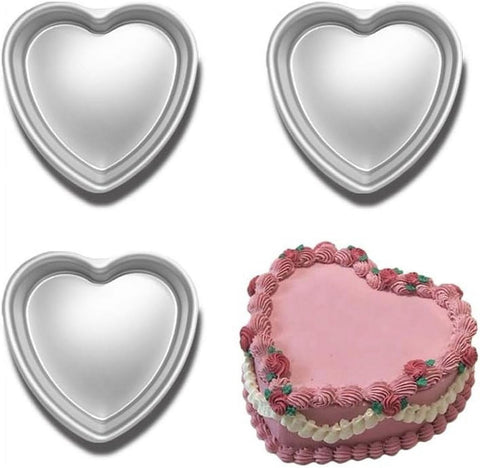 Darrahopens Home & Garden > Kitchenware > Bakeware & Accessories Heart-shaped baking tins - Aluminum baking tins - Valentine's Day, weddings, birthdays, etc. (Set of 3 heart-shaped baking tins, 20 x 5 cm)