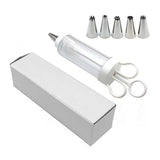 Darrahopens Home & Garden > Kitchenware > Bakeware & Accessories Large Cake Decorating Icing Syringe Gun Set with 5 Stainless Steel Nozzles DIY Cookie Press Baking Tool for Kitchen
