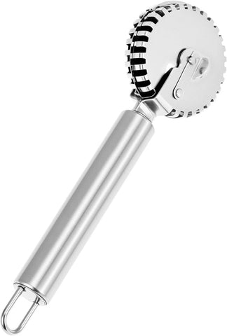 Darrahopens Home & Garden > Kitchenware > Bakeware & Accessories Luxury Rotary Cutter for Embossing - Baking Tools - Dough and Pastry Tools Made of Stainless Steel - Equipped with an Ergonomic Handle - Dishwasher Safe - Suitable for Cutting, Sealing and Pressing