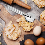 Darrahopens Home & Garden > Kitchenware > Bakeware & Accessories Luxury Rotary Cutter for Embossing - Baking Tools - Dough and Pastry Tools Made of Stainless Steel - Equipped with an Ergonomic Handle - Dishwasher Safe - Suitable for Cutting, Sealing and Pressing