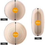 Darrahopens Home & Garden > Kitchenware > Bakeware & Accessories Oval Banneton Bread Proofing Basket with Wool Lining, 30 x 14 x 7 cm