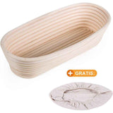 Darrahopens Home & Garden > Kitchenware > Bakeware & Accessories Oval Banneton Bread Proofing Basket with Wool Lining, 30 x 14 x 7 cm
