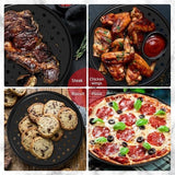 Darrahopens Home & Garden > Kitchenware > Bakeware & Accessories Pizza baking tins - 2 pieces - Non-stick baking tins made of stainless steel - Baking trays for home, kitchen, camping and barbecue - Round baking tins - 24 cm and 26 cm