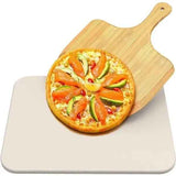 Pizza Stone Set with Food-Grade Cordierite Baking Stone and Natural Wood Peel for Ovens, Gas Grills and Home Pizza Baking In Australia - Darrahopens
