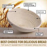 Darrahopens Home & Garden > Kitchenware > Bakeware & Accessories Proofing Basket Ø 23 cm - Bread Baking - Banneton - Proofing Basket Bread - Proofing Basket Round - Rattan Bread Pan - Dough Basket - incl. Dough Cloth | 1 piece