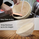 Darrahopens Home & Garden > Kitchenware > Bakeware & Accessories Proofing Basket Ø 23 cm - Bread Baking - Banneton - Proofing Basket Bread - Proofing Basket Round - Rattan Bread Pan - Dough Basket - incl. Dough Cloth | 1 piece