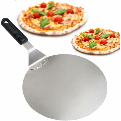 Darrahopens Home & Garden > Kitchenware > Bakeware & Accessories ROund Stainless Steel Pizza Peel With Non-Slip Handle Ideal For Cakes, Pizzas, Pies