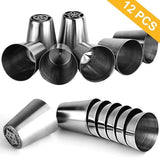 Darrahopens Home & Garden > Kitchenware > Bakeware & Accessories set of 27 cake decorating tips - 12 flower-shaped tips - cake decorating tip set - baking supplies for cookies and cupcakes - 2 leaf-shaped tips - 2 adapters - 10 piping bags