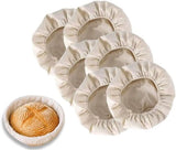 Darrahopens Home & Garden > Kitchenware > Bakeware & Accessories Set of 6 round proofing cloths (25 cm / 10 inch) – Fabric lining for proofing baskets – Natural woven – Ideal for sourdough and bread rising (round, without basket)